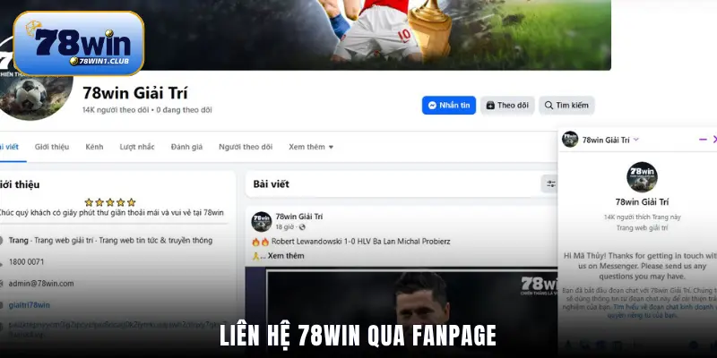 Liên hệ 78Win qua Fanpage
